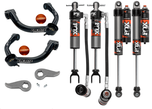 ELEVATE SUSPENSION 3" BASIC LIFT KIT WITH FOX PERFORMANCE ELITE SERIES 2.5 RESERVOIR SHOCK'S, 2020+ CHEVROLET/GMC SILVERADO/SIERRA 2500HD/3500HD 2/4WD